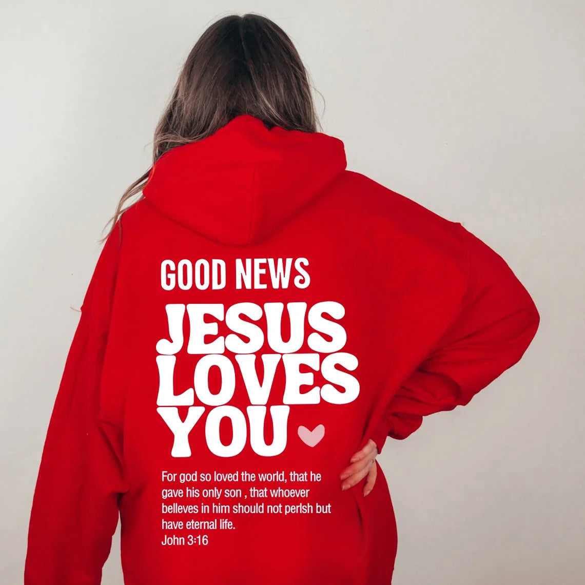 Good News: Jesus Loves You’ Hoodie – Trendy Christian Sweatshirt