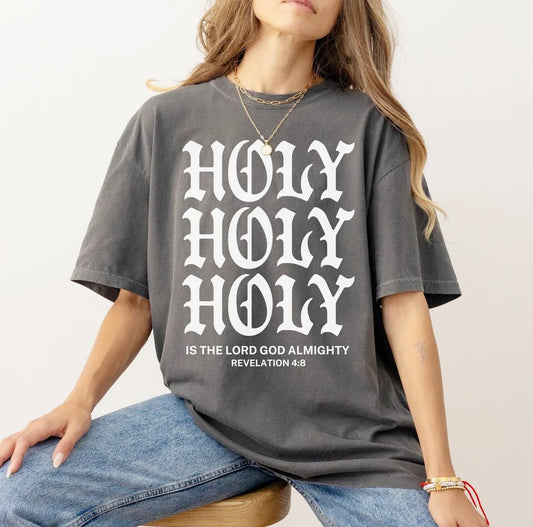 Holy Is The Lord Oversized T-Shirt – Trendy Christian Loose Fit Tee for Women