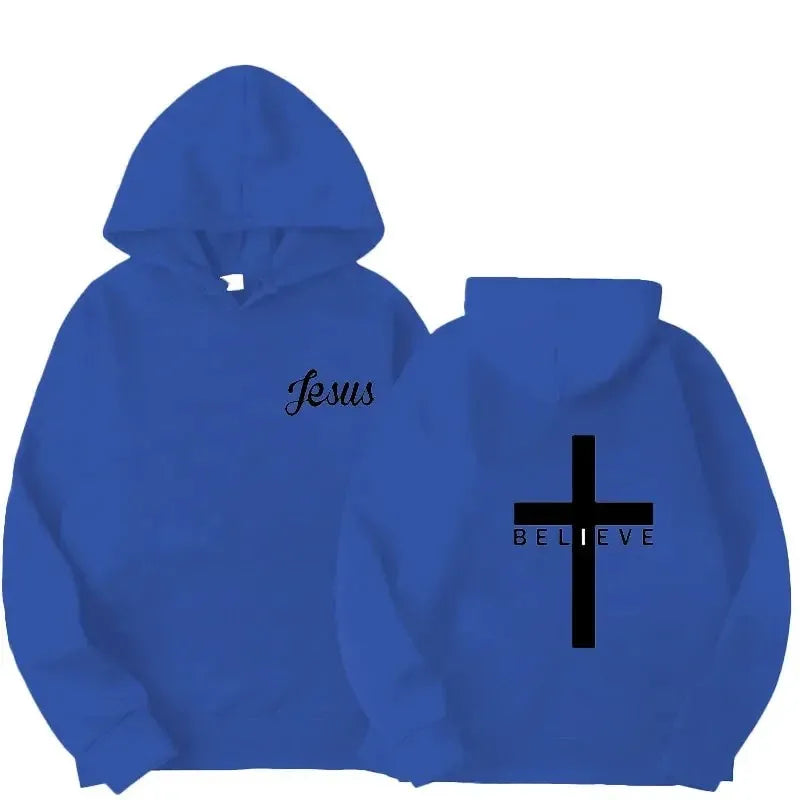 Believe Cross Jesus Hoodie – Men’s Faith-Inspired Streetwear Pullover