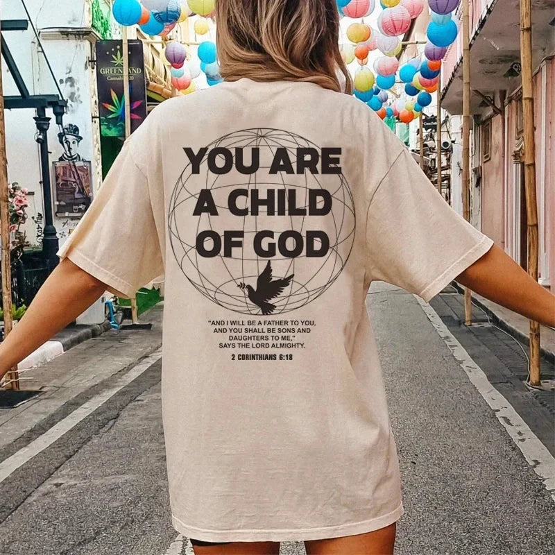 Back Print Harajuku Bible Verse Women's Streetwear T-Shirt