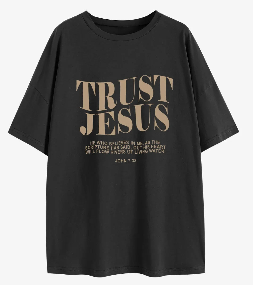 Trust Jesus Oversized Christian T-Shirt – Faith-Based Loose Fit Tee