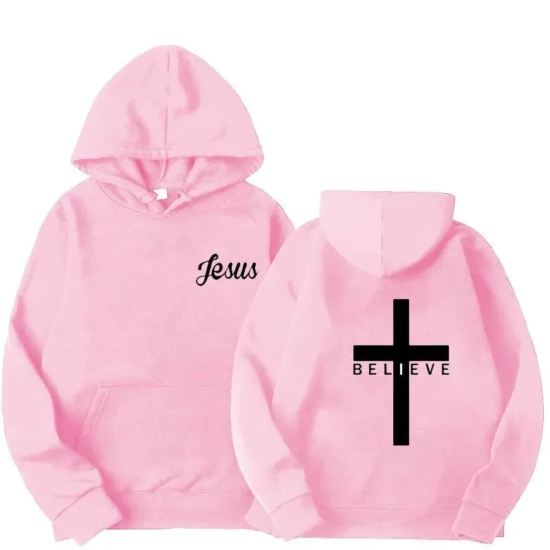 Believe Cross Jesus Hoodie – Men’s Faith-Inspired Streetwear Pullover